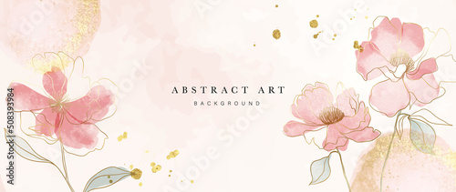 Fotografija Spring floral in watercolor vector background