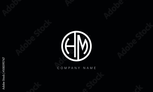 HM, MH Abstract Letters Logo Monogram