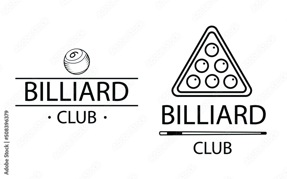 Billiard club logo. Hand lettering. Elegant logotype for billiard club ...