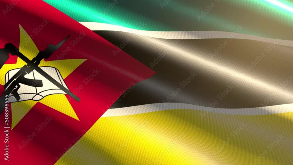 Mozambique shiny flag - loop animation