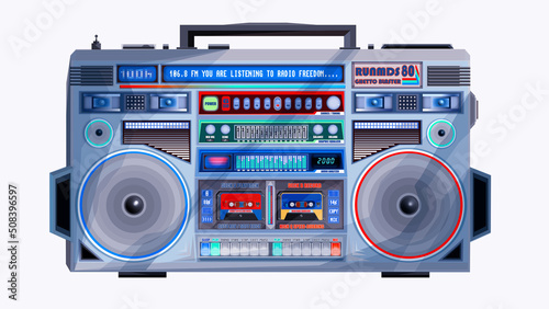 Fotografia Vintage ghetto blaster boombox object illustration