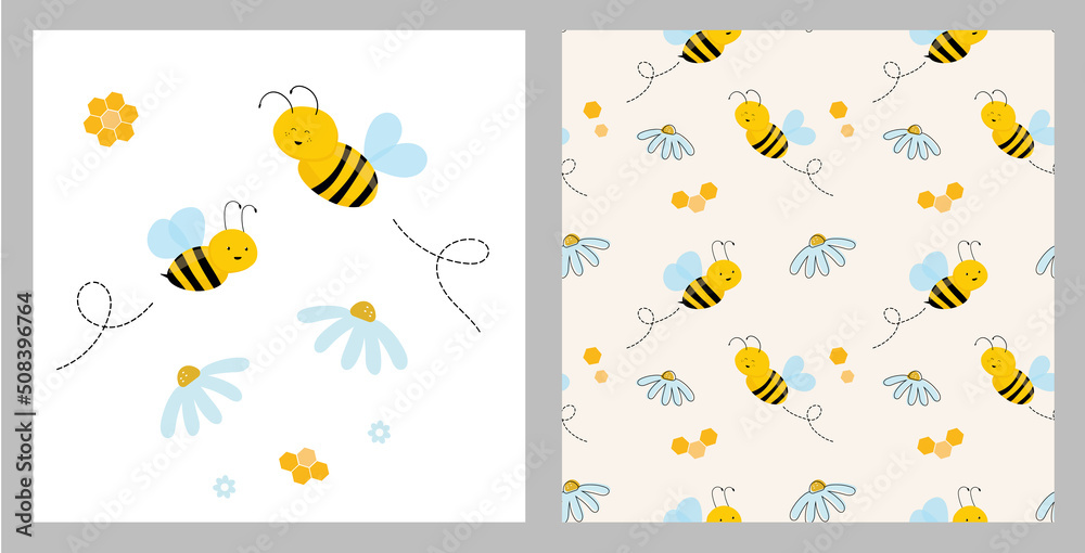 Cartoon bees design