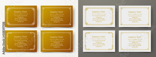 高級感のあるカードデザイン。アンティークな装飾デザイン。エレガントな縁の模様。