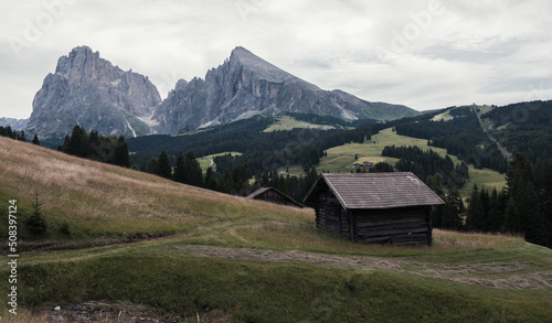 Summer in the Dolomites mountains