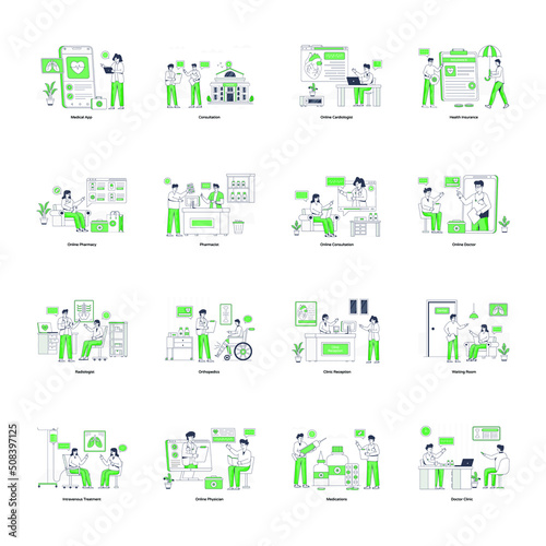 Collection of Medical Flat Illustrations 