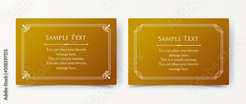 高級感のあるカードデザイン。アンティークな装飾デザイン。エレガントな縁の模様。