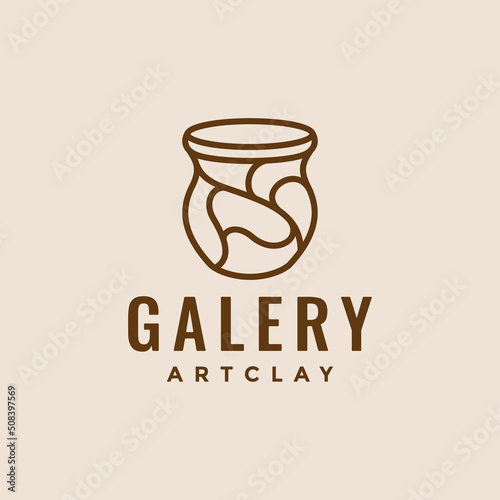 line gallery clay artistic logo design vector graphic symbol icon illustration creative idea