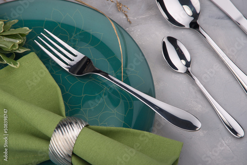 Φωτογραφία restaurant dinnerware silverware tableware set