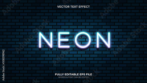 Editable Vector Blue Pink Neon Text  Effect