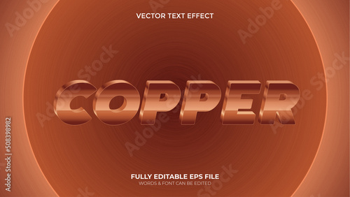 Editable 3d Vector Copper Bold Vector Text  Effect