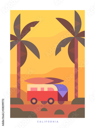 Travel vector poster. USA.