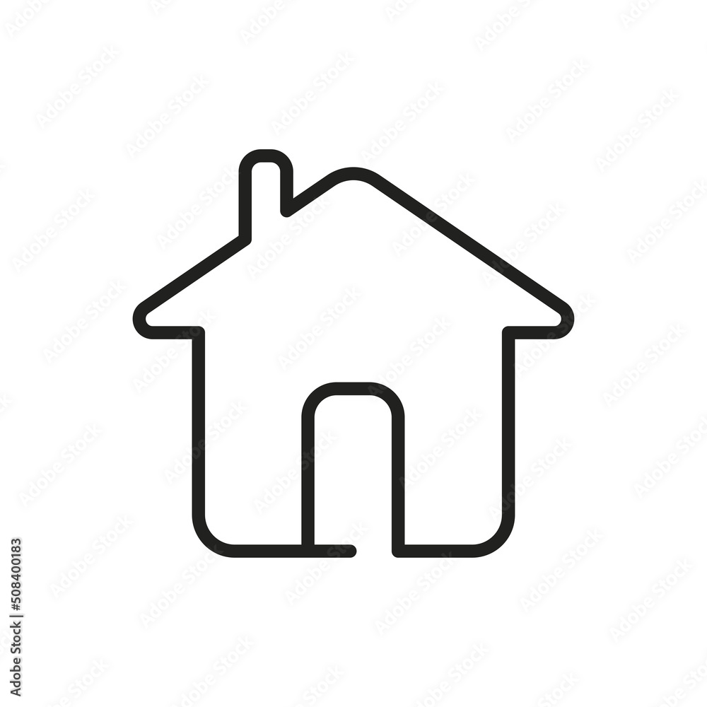House simple line icon, house editable stroke outline icon, high quality vector symbol for mobile app. House simple line icon, house editable stroke outline icon, high quality vector symbol for mobile app.