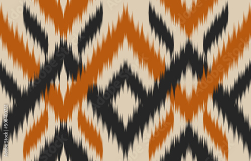 Ethnic ikat seamless pattern in tribal. American and Mexican style. Design for background, wallpaper, illustration, fabric, clothing, carpet, textile, batik, embroidery.