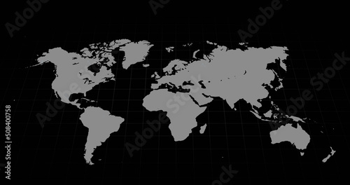 Image of world map on black background