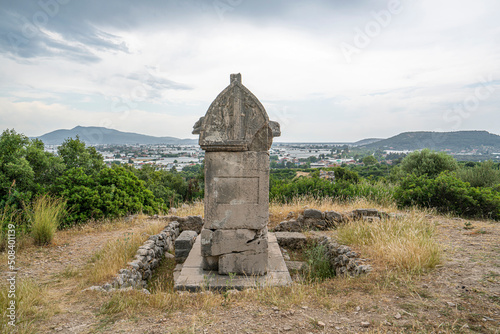 Xanthos, which was the capital of ancient Lycia, illustrates the blending of Lycian traditions especially in its funerary art. The rock-cut tombs, pillar tombs and pillar-mounted sarcophagi are unique photo