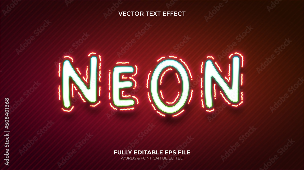 Editable Vector Electricity Neon Text  Effect