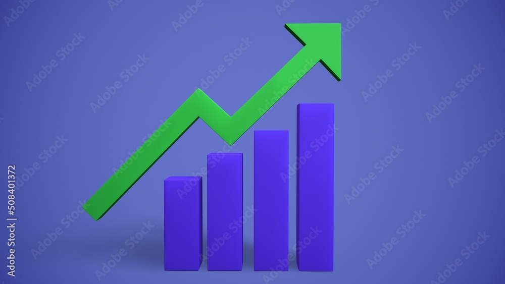histogram columns up and statistics finance 3d-rendering histogram columns up and statistics finance 3d-rendering