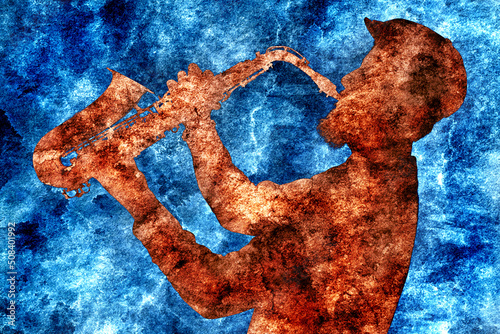 Photography shape of jazz saxophonist