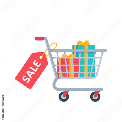 Shopping bags on the shopping cart online shopping ideas