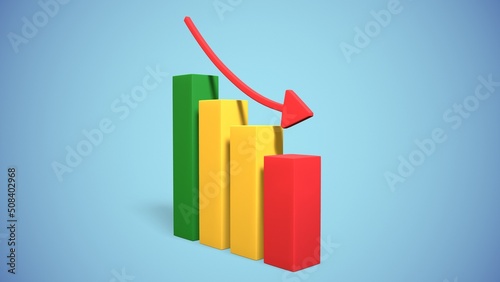 Obraz na płótnie histogram columns down and statistics finance 3d-rendering