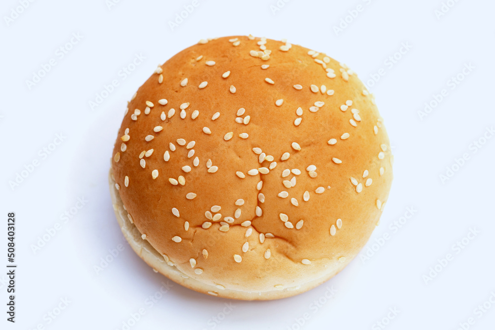 Hamburger buns with sesame on white background. Hamburger buns with sesame on white background.