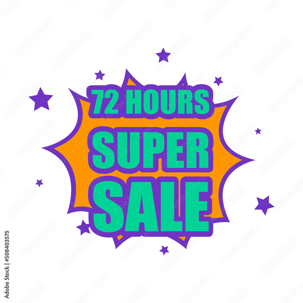 Fototapeta premium Label 72 Hours Super Sale