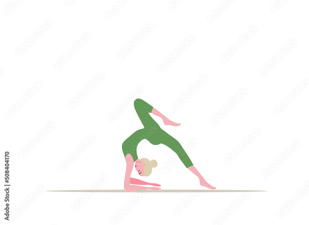 Sport people set. girl trains in sports uniform, flat vector illustration of sports girl Sport people set. girl trains in sports uniform, flat vector illustration of sports girl