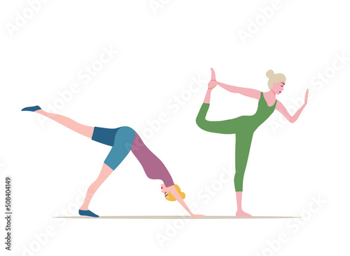People do sport exercises, vector illustration set. Cartoon young man woman sportive characters in sportswear training with dumbbells, healthy fitness sports workout 
