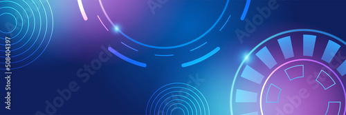 Wide Cyber security internet and networking concept. Hi-tech vector illustration with various technology elements. Abstract global sci fi concept. Digital internet communication on blue background.