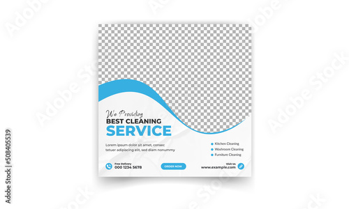 Cleaning social media post banner. Cleaning service social media post banner template. Home Cleaning social media instagram post banner. Cleaning service marketing post banner design