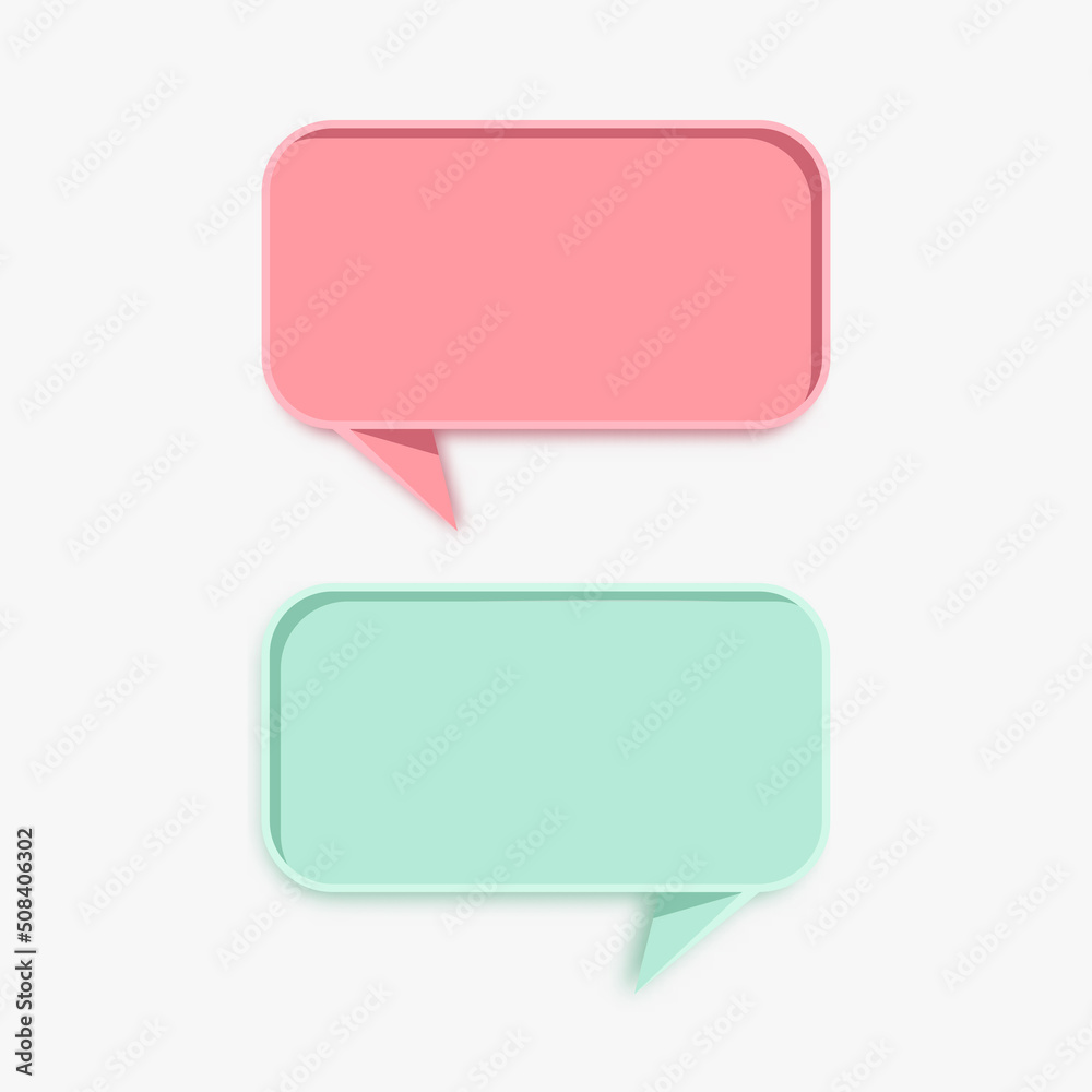 3d Communication concept. The word communicate with pastel dialog speech bubbles. Minimal design concept. Vector illustration