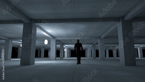 silhouette of a businessman in a corridor © Hirzan