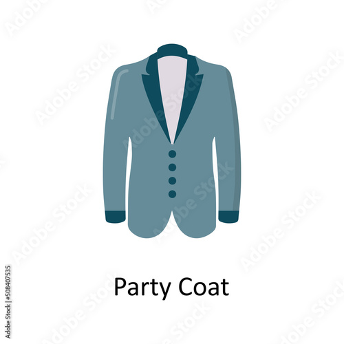 Party Coat vector flat icon for web isolated on white background EPS 10 file