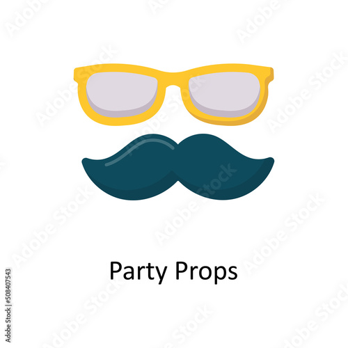 Party Props vector flat icon for web isolated on white background EPS 10 file