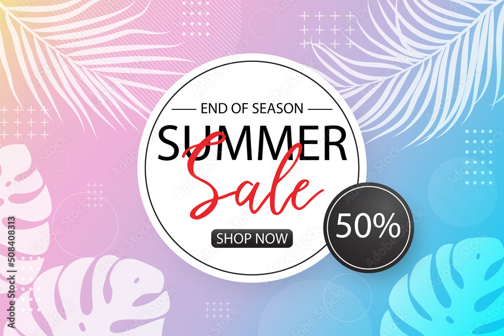 Summer sale tropical banner template design Summer sale tropical banner template design