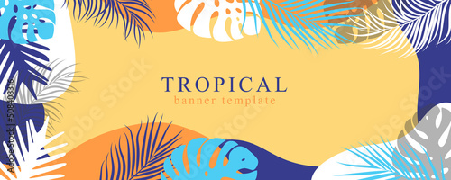 Wallpaper Mural Beautiful hand drawn tropical summer background Torontodigital.ca