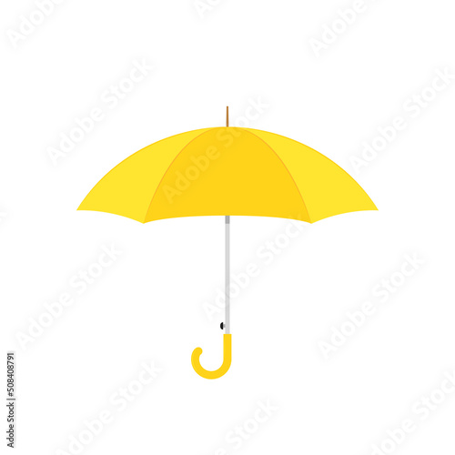 Umbrella cartoon vector. Yellow Umbrella on white background.