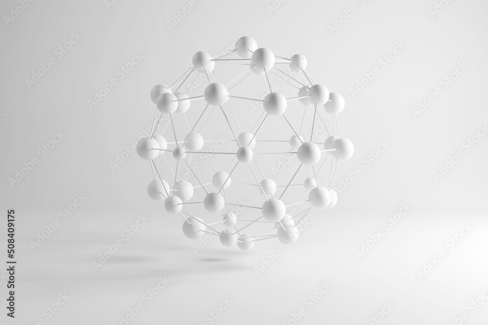 © Rafa Fernandez - Three dimensional render of white connected spheres. 3d render © Rafa Fernandez - Three dimensional render of white connected spheres. 3d render