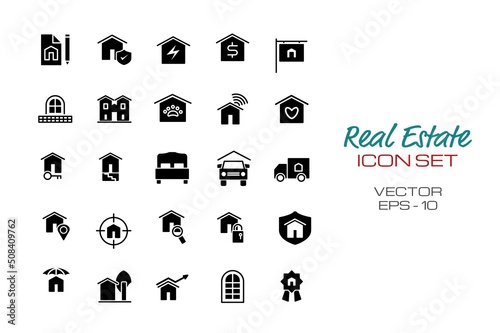 Playground, Park Icon Set with Glyph Style Concept Isolated on White Background. This Set Consist of 25 Icon Among seesaw, bumper car, waterslide etc. Vector Illustration