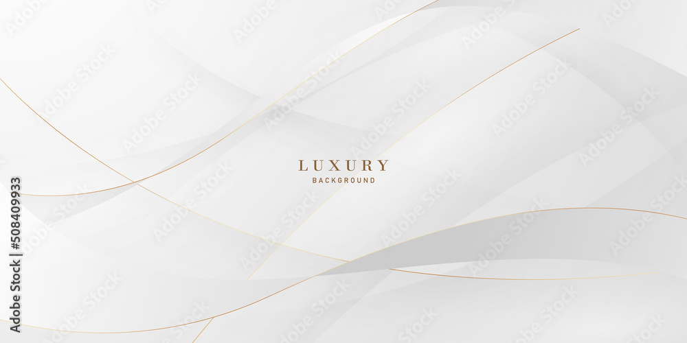 Elegant white background with elegant golden elements. Modern 3D Abstract Vector Illustration Design