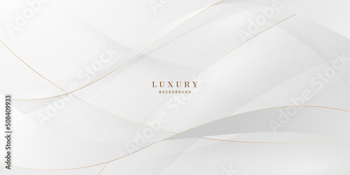 Elegant white background with elegant golden elements. Modern 3D Abstract Vector Illustration Design photo