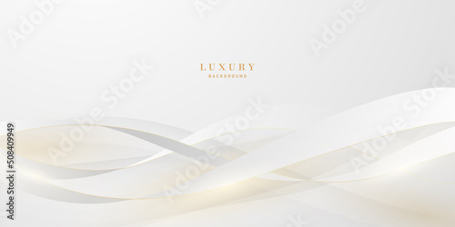 Elegant white background with elegant golden elements. Modern 3D Abstract Vector Illustration Design