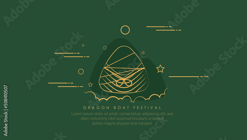 vector illustration Giant rice dumplings, dragon boat festival.