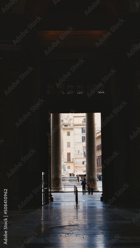 Entering on Pantheon at Roma - Italy