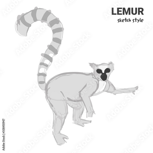 Lemon illustration in sketch or watercolor style