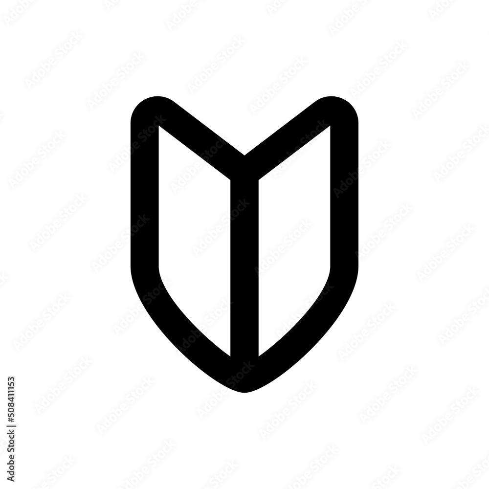 Simple beginners mark icon, Vector outline icon on white background. Simple beginners mark icon, Vector outline icon on white background.