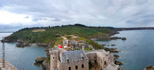 Fort la Latte France - August 2019 : Visit Fort la Latte (La Roche Goyon castle) in Brittany with a medieval battle show photo