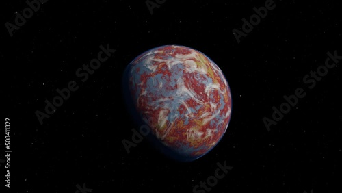 Alien Planet in the outer space. 3d illustration