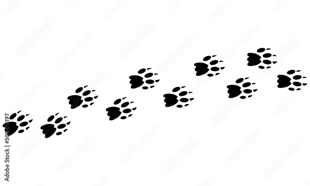 Paw Prints. Logo. Vector Illustration. Isolated vector Illustration. Black on White background. EPS Illustration. Paw Prints. Logo. Vector Illustration. Isolated vector Illustration. Black on White background. EPS Illustration.