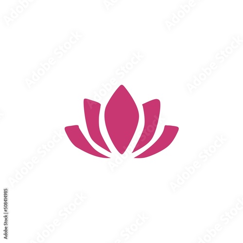 Pink hand drawn lotus icon logo © Jovana